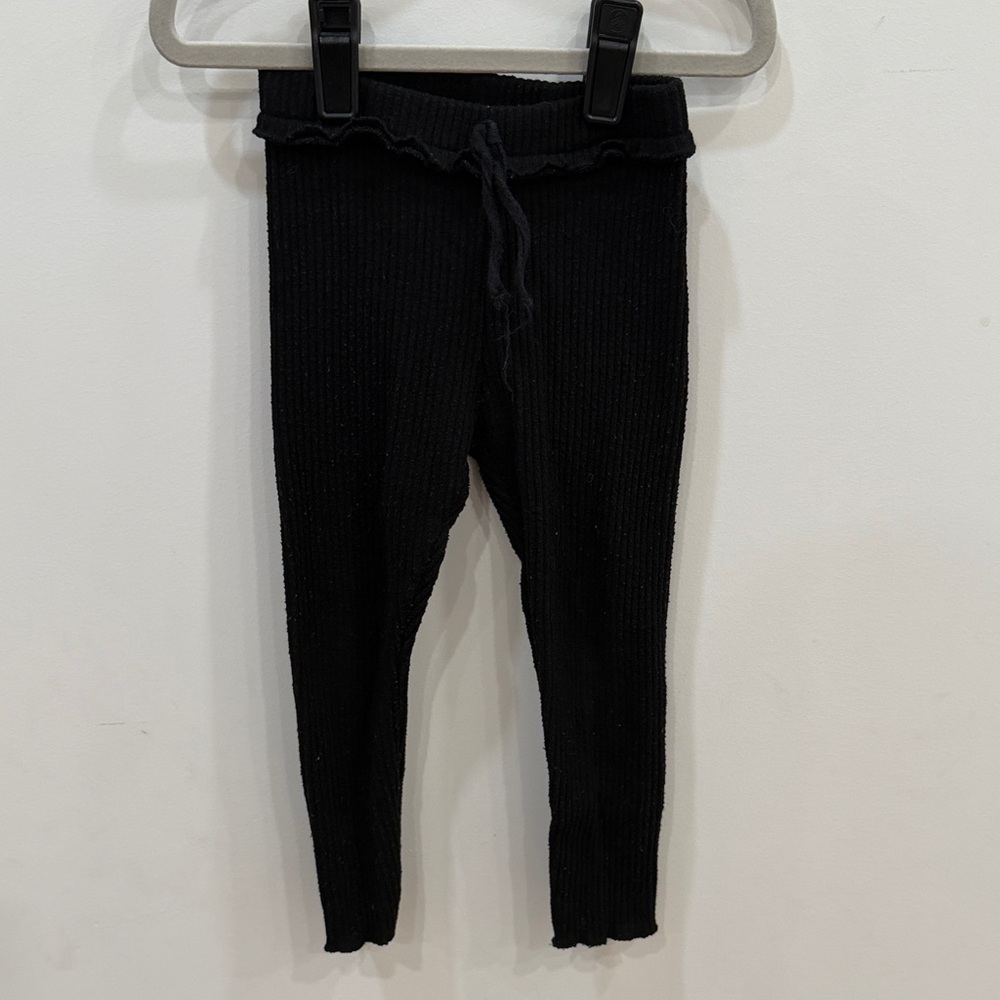 Zara Kids Black Ribbed Leggings